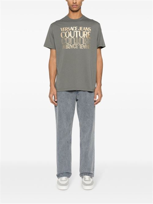 T-shirt uomo grigia Versace jeans Couture | 76GAHT10CJ00TG14